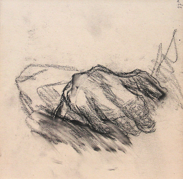 Studie van een rustende hand